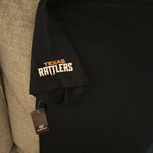 NWT ARIAT Men Texas Rattlers Head Blk Short Sleeve 100% Cotton Graphic Shirt LG - Picture 5 of 9